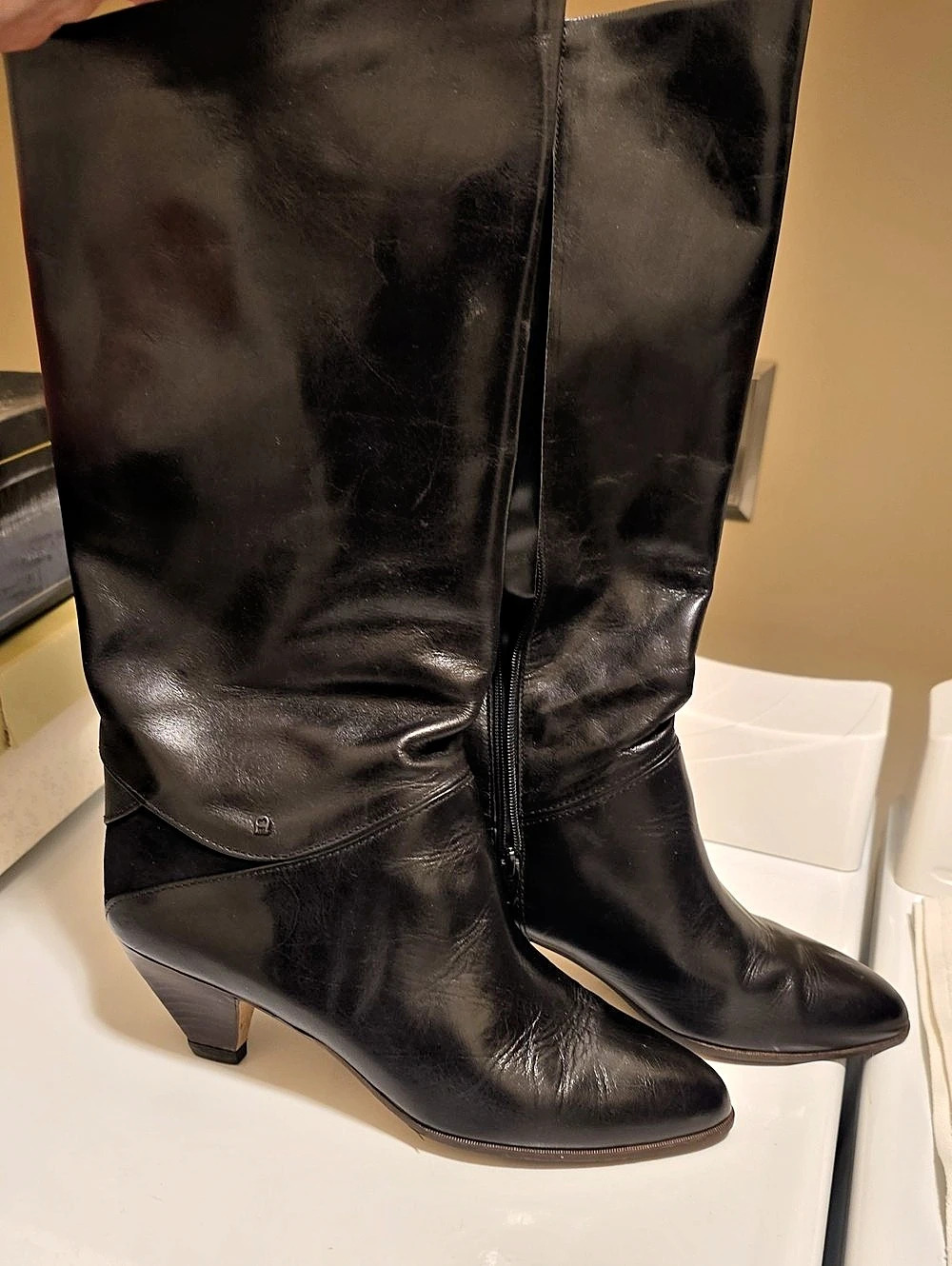 Etienne Aigner Black Heeled Boots
